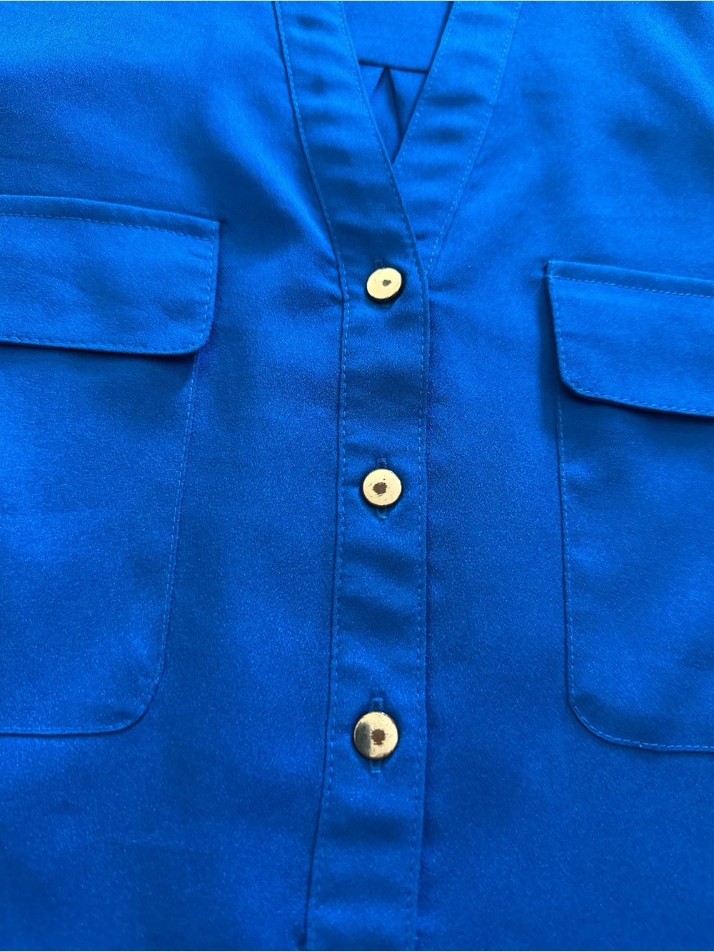 Ivanka Trump Cobalt Blue Split-Placket Tunic - Picture 3 of 8